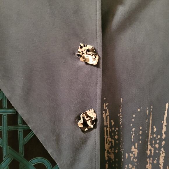 Lemongrass Womens Peacock Contrast Faux Suede Jacket Blazer Top Size XL - Picture 3 of 13